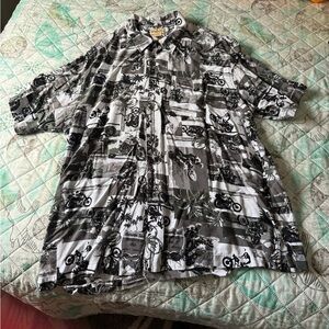 New Men’s Panama Jack Button Down Biker Pattern Shirt